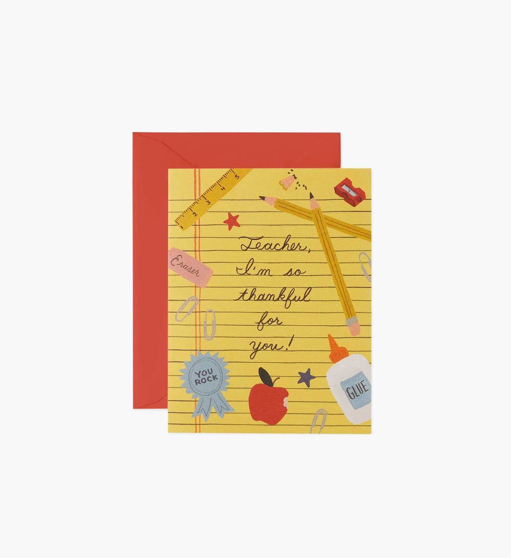 Thankful For Teacher Thank You Card