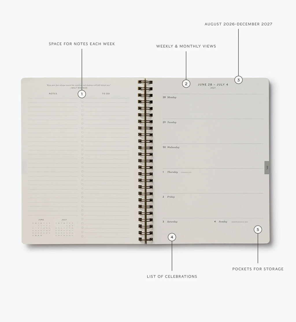2026-2027 17-Month Academic Softcover Spiral Planner
