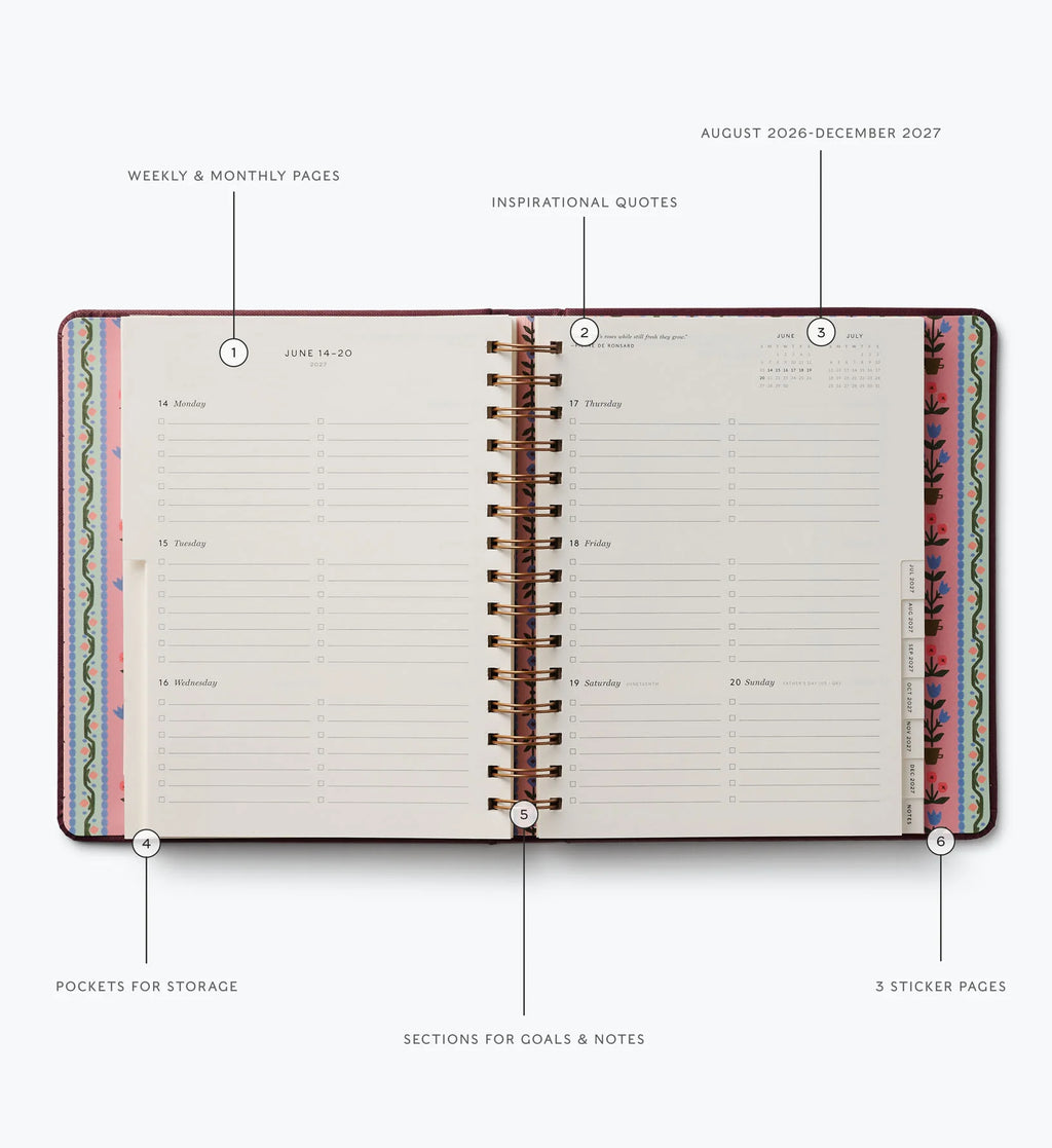 2026-2027 17-Month Academic Covered Spiral Planner