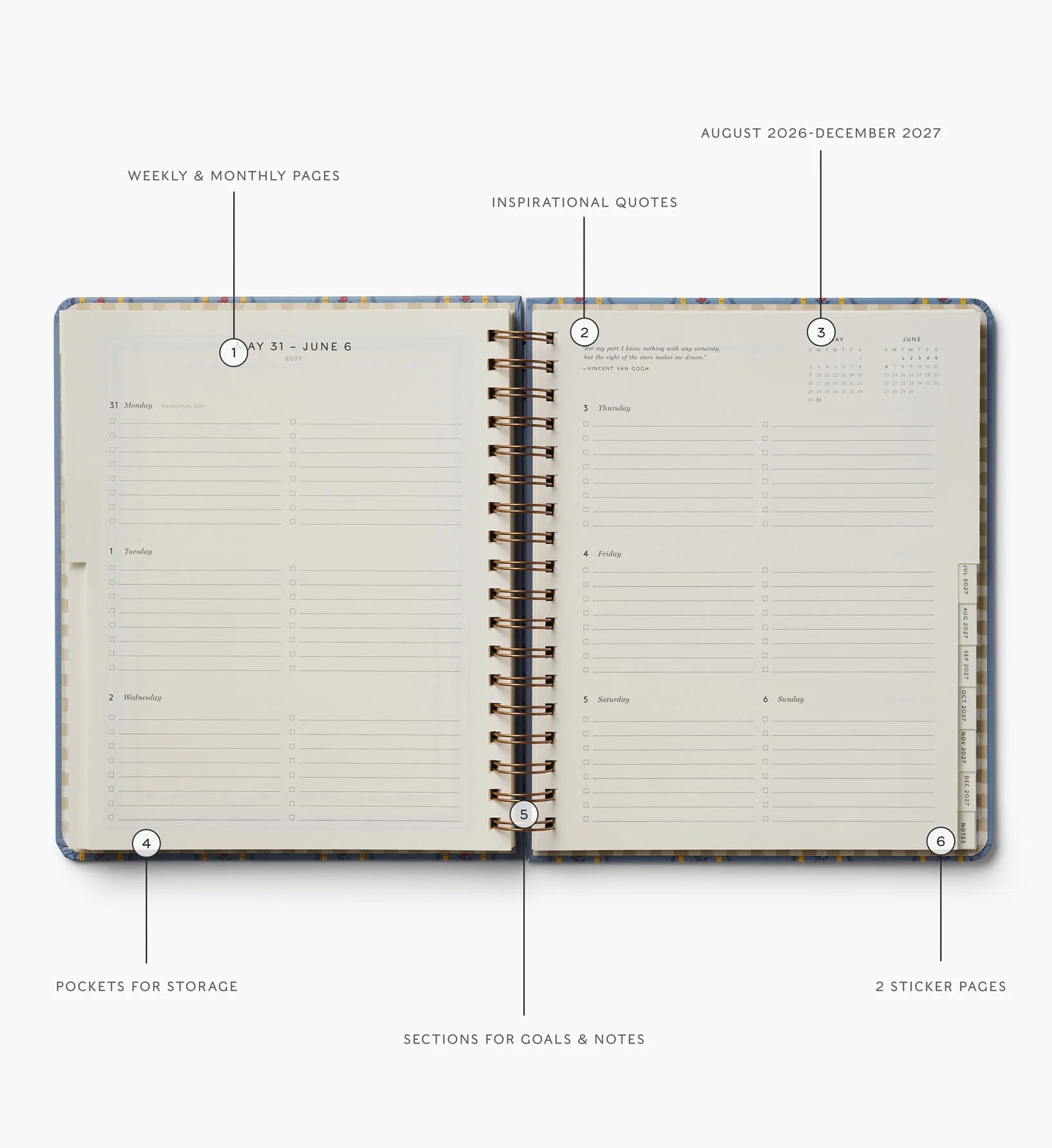 2026-2027 17-Month Academic Hardcover Spiral Planner